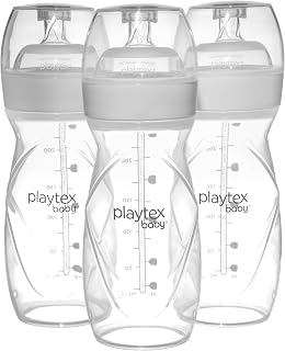 Playtex Baby Anti-Colic Nurser Bottle with Pre-Sterilized Disposable Drop-Ins Liners, 8 Oz Bottles (3 Count), Bottles for Newborn and Breastfeeding Babies, Feeding Essentials
