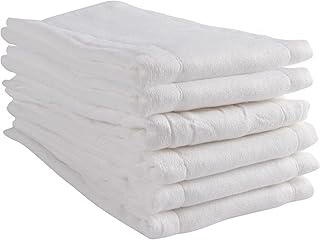 Prefold Cloth Diapers - Premium Cotton, Fasoar 3 Ply Environmental Friendly Baby Washable Diaper Covers for Babies to Toddlers Multi-Use (10-35 lbs) 6 Count