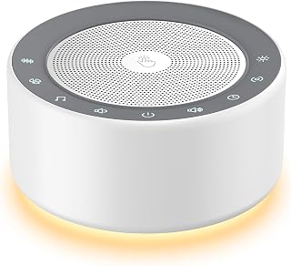 Kipcush White Noise Machine for Baby & Adults, 30 Soothing Sounds, Sleep Sound Machine with 8 Color Night Light, Memory Function, White Noise for Sleeping, Nursery, Office, Travel & Relaxation