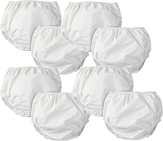 Gerber Unisex Baby 8 Pack Waterproof Diaper Cover and Toddler Training Underwear, White, 3T US