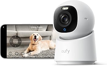 eufy Security 4K Indoor Camera E30, No Subscription, Work as Pet Camera | Nanny/Baby Monitor, Pan&Tilt, AI Tracking, AI Detection, 24/7 Recording, Color Night Vision, Two-Way Audio
