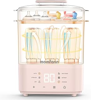 Bottle Sterilizer and Dryer, All-in-One Electric Steam Sterilizer Bottle Sanitizer for Baby Bottles, Pump Parts Accessories Newborn Essential Bottle Warmer for Breastmilk & Thaw (Pink)
