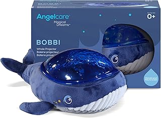Bobbi The Whale Ceiling Night Light Projector for Babies and Kids, Sleep Soother with Adjustable Volume Lullabies, White Noises, 3 Night Light Intensities
