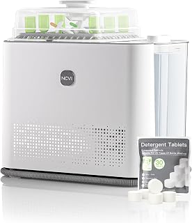 NCVI Large Baby Bottle Washer, Sterilizer and Dryer, Holds 6 Bottles | All-in-One machine,Hospital-Grade Steam Sanitization, 39 Jets, 7 Modes, 72-Hour Storage; Fits Pump Parts, Nipples & Pacifiers
