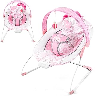 Baby Bouncer, Portable Infant Bouncer, Adjustable and Foldable, Baby Bouncer Seat for Baby 0-6 Months 6-20 lbs Indoor & Outdoor Use