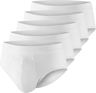 PROTECHDRY Incontinence Underwear for Men - Mens Incontinence Underwear & Protective Briefs, Washable Reusable Cotton Briefs, High Absorbency Leak-Free Odor Control, Discreet Design, Size M, White