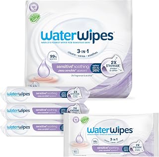 Sensitive+ Soothing Wipes, 3-In-1 Cleans, Cares, Soothes, 99% Water with Botanical Extract, Unscented & Hypoallergenic Baby Wipes, 360 Count (6 Packs)