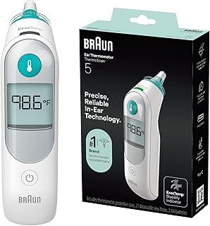 Braun ThermoScan 5 Ear Thermometer, Digital Display, Baby and Infant Thermometer with ExacTemp Stability Indicator for Professional Accuracy, Recommended by Pediatricians