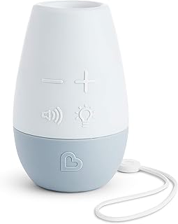 Munchkin Shhh… White Noise Sound Machine, Baby Sleep Soother with Night Light, Portable for Travel or Nursery, White/Grey
