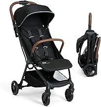 Jeep Altitude Compact Travel Stroller by Delta Children Greenguard Gold, Easy One Hand Fold, Lightweight, Extendable Canopy with Peek-a-Boo Window, Reclining Seat, 4 Wheel Suspension, Black