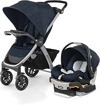 Chicco Bravo 3-in-1 Travel System, Quick-Fold Stroller with Car Seat | Brooklyn/Navy, baby stroller, KeyFit 30 car seat, newborn to toddler, UPF 50+ canopy, all-wheel suspension, one-hand fold