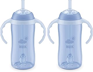 NUK Learner Straw Cup 10oz - Toddler Cup with Soft Straw for Easy Drinking Suitable for Ages 8 Months and Up