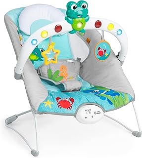 Baby Einstein Ocean Explorers Musical Bouncer Infant Seat, Kick to It Neptune, Unisex, for Ages 0-6 Months up to 20 lbs