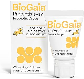 BioGaia Protectis Baby Probiotic Drops | Baby Essentials for Colic & Gas Relief | Safe for Newborns | Ease Crying, Fussing, Colic, Gas, Spit-ups & Constipation | No Dairy, Soy & Gluten | 5mL | Pediatrician-recommended | Ease Crying, Fussing, Colic, Gas, Spit-ups & Occasional Constipation | No Dairy or Soy | 5mL