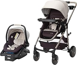 Safety 1st Deluxe Grow and Go Travel System Stroller and Car Seat Combo, 8-in-1 Travel System, Weight Capacity 4-30 lbs, Dunes Edge