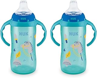NUK Learner Cup, 10 oz, 2 Pack, 8+ Months﻿ – BPA Free, Spill Proof Sippy Cup
