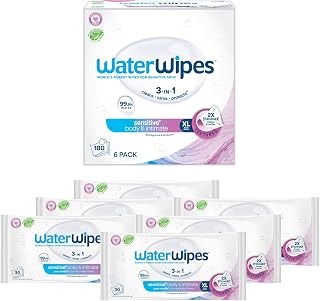 Sensitive Whole Body Cleansing Wipes, 99.9% Purified Water, XL Textured Wipes, Incontinence Care, Fragrance Free, 180 Count