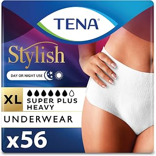 Stylish White Super Plus Incontinence Underwear Women, XL 48-64in 64ct | For everyday confidence, this protectivce Incontinence underwear offers strong absorbency with a comfortable, body-close fit