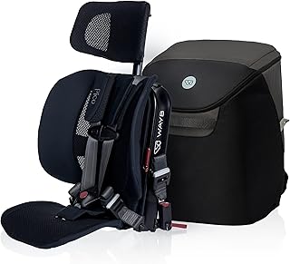 WAYB Pico Travel Car Seat with Premium Carrying Bag- Lightweight, Portable, Foldable - Perfect for Airplanes, Rideshares, and Road Trips - Forward Facing for Kids 26.5–50 lbs and 33.5–45"