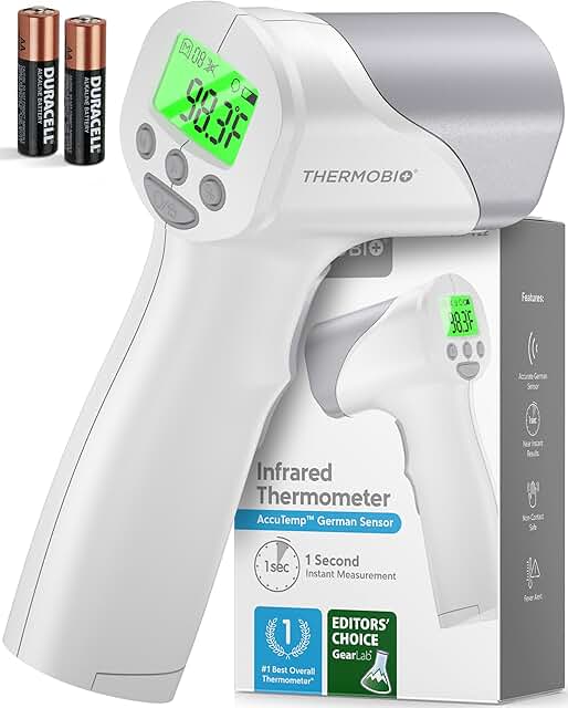 Medical Grade FSA-HSA Eligible Heavy Duty Touchless Infrared Forehead Thermometer, for Adults & Baby Digital Thermometer Gun, 1s Instant Results