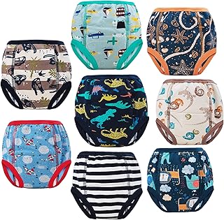 8 Packs Potty Training Pants Cotton Absorbent Training Underwear for Toddler Boy and Girls 2T-9T