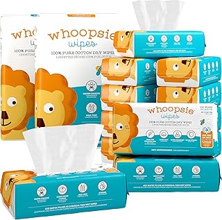 The Original 100% Pure Cotton Dry Baby Wipes (1200 Count) | Unscented, Ultra-Soft, Chemical-Free Wipes for Sensitive Skin, Lint-Free, Use Dry or Wet, Tear-Resistant, Biodegradable
