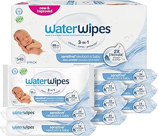 Sensitive+ Newborn & Baby Wipes, 3-In-1 Cleans, Cares, Protects, 99.9% Water, Unscented & Hypoallergenic, 540 Count (9 Packs)