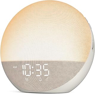 Sunrise Alarm Clock White Noise Machine: Natural Wake Up Light | Dimmable Clock with Bluetooth Speaker for Bedroom - 25 Sleep Sounds for Baby Adults Kids Putty