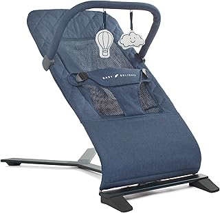 Baby Delight Alpine Deluxe Portable Bouncer, Infant, 0 – 6 Months, Quilted Indigo