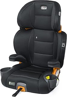 Chicco KidFit ClearTex Plus 2-in-1 Booster Car Seat, High Back and Backless | Obsidian, belt-positioning booster seat, ages 4+, 40-100 lbs, DuoGuard protection, ErgoBoost foam, flame retardant-free