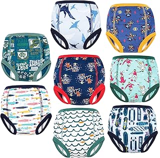 MooMoo Baby 8 Packs Potty Training Pants Cotton Absorbent Training Underwear for Toddler Boy and Girls 2T-9T