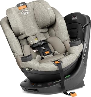 Chicco Fit360® ClearTex® Rotating Convertible Car Seat with 360 Degree Rotation for Rear-Facing and Forward-Facing, LeverLock® Self-Tensioning Lock System | Oat/Beige