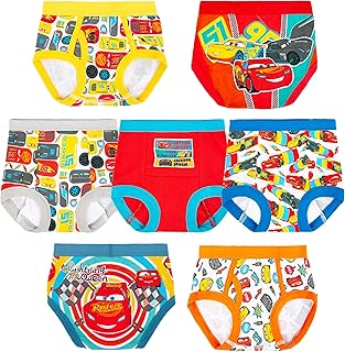 Disney Boys' Pixar Cars Toddler Potty Training Pant & Brief Combo Option, Stickers & Tracking Chart in Sizes 18m, 2t, 3t, 4t