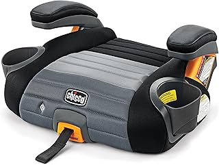 Chicco GoFit ClearTex Plus Backless Booster Car Seat, Latch, 40-110 lbs | Ages 4+, ErgoBoost foam padding, flame retardant-free, GREENGUARD Gold, washable pad, portable booster seat, Obsidian/Black