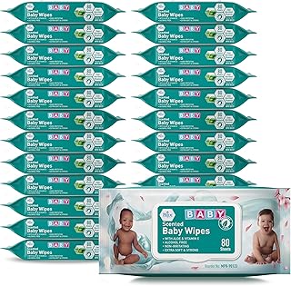 MED PRIDE Scented Baby Wipes with Aloe & Vitamin E,Alcohol-Free, 1920Ct